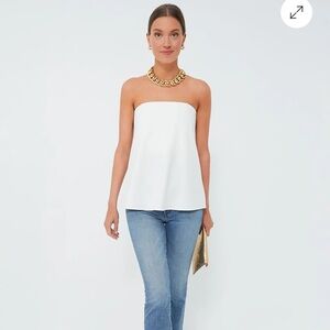 BNWT new Tuckernuck strapless ivory Marin crepe top size XL
